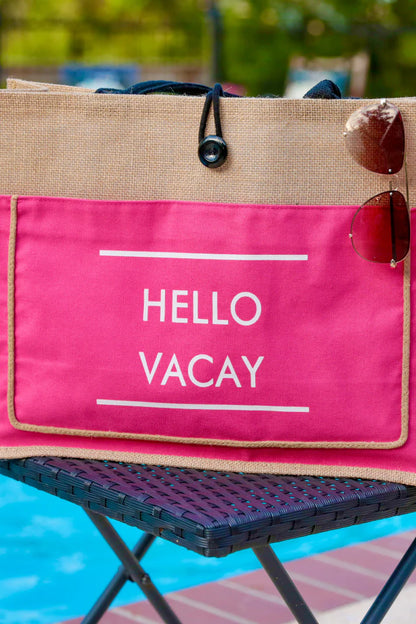 Hello Vacay Beach Bag