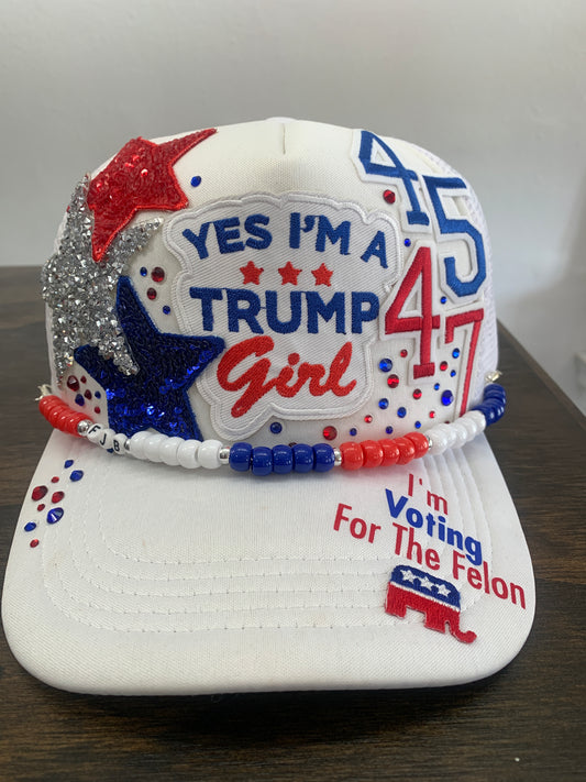 Totaleigh Twisted Trucker Hats - Yes I'm a Trump Girl