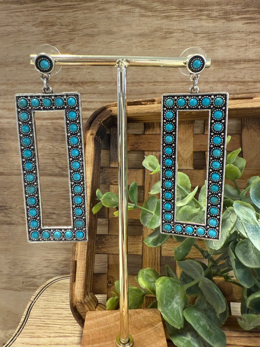 Turquoise Rectangle Earrings