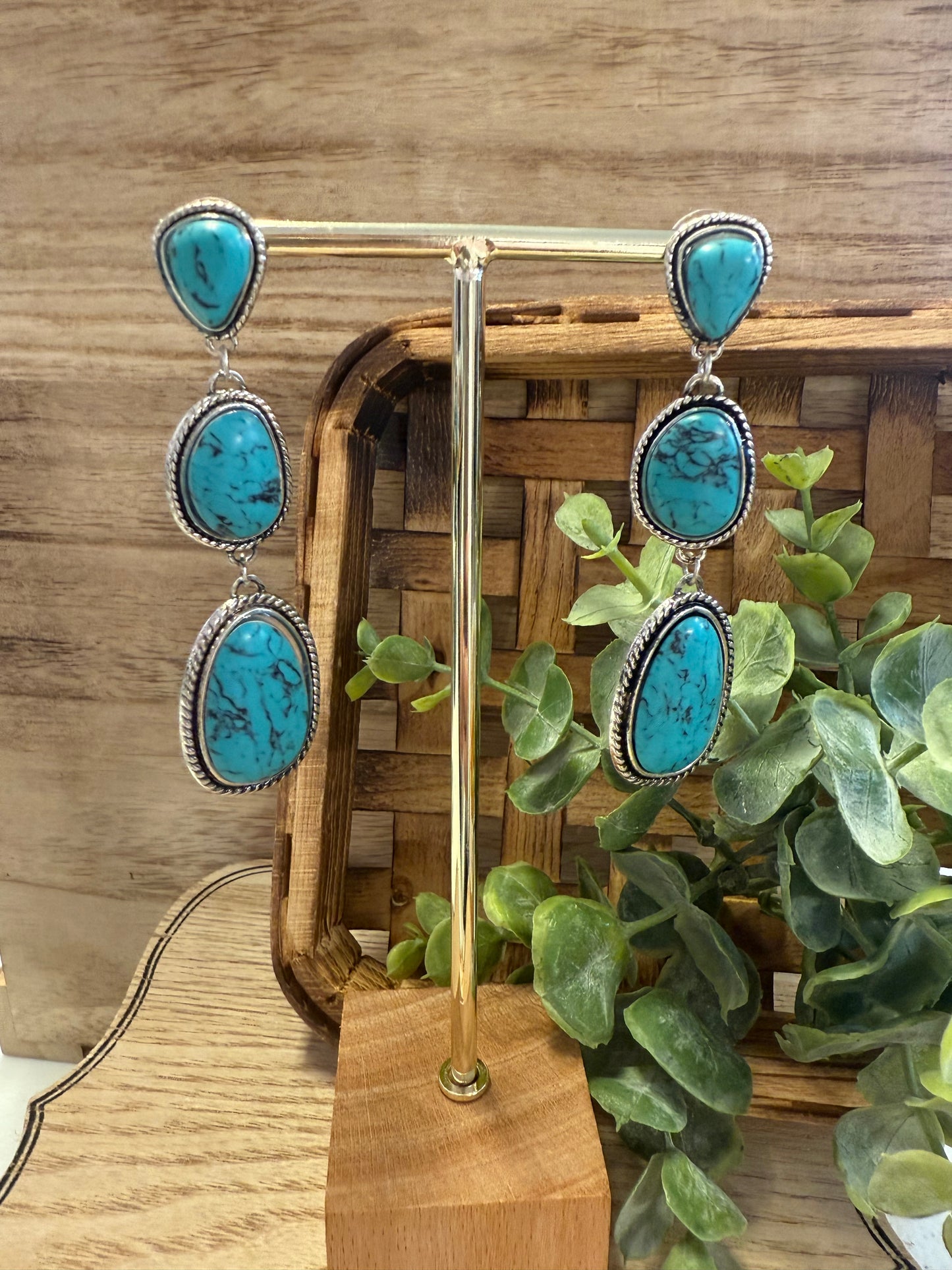 Turquoise 3 Drop Earrings