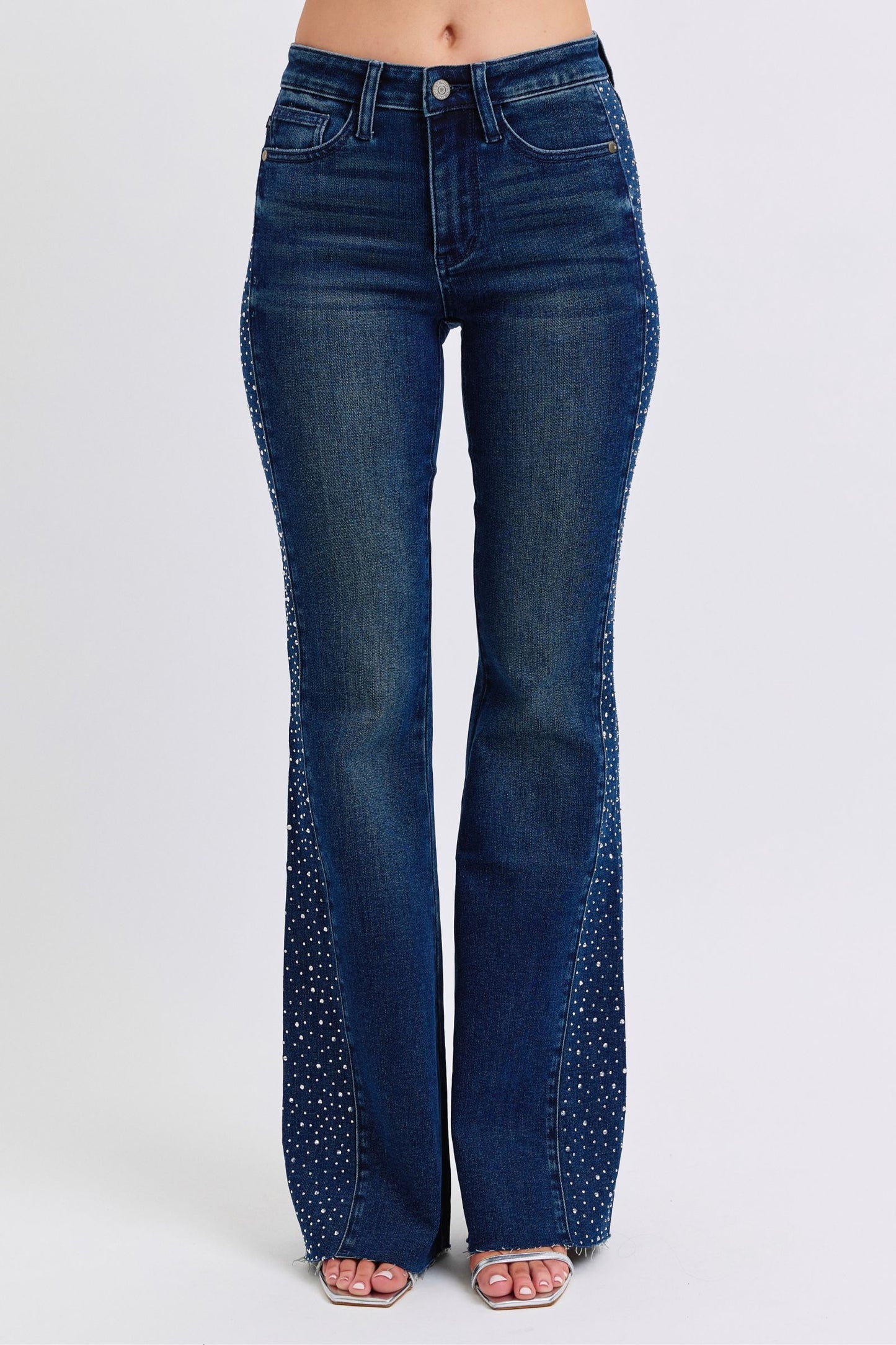 Judy Blue Dark Wash Flare Blingy Jeans