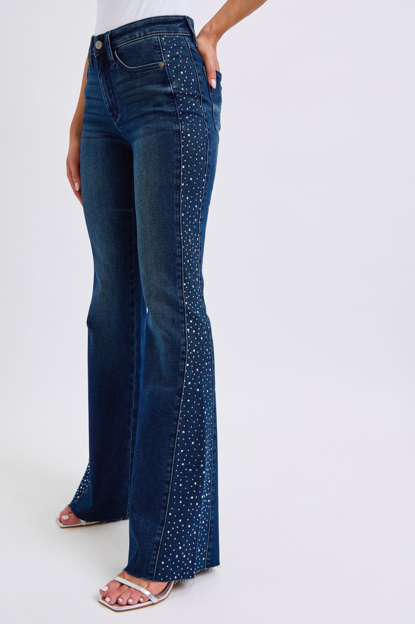 Judy Blue Dark Wash Flare Blingy Jeans