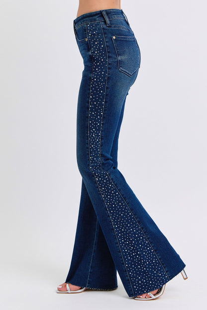 Judy Blue Dark Wash Flare Blingy Jeans