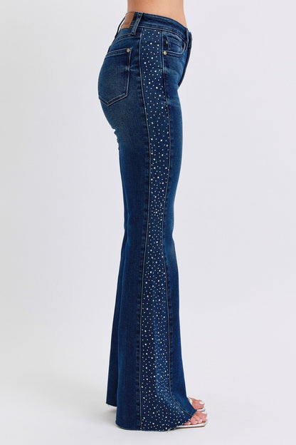 Judy Blue Dark Wash Flare Blingy Jeans