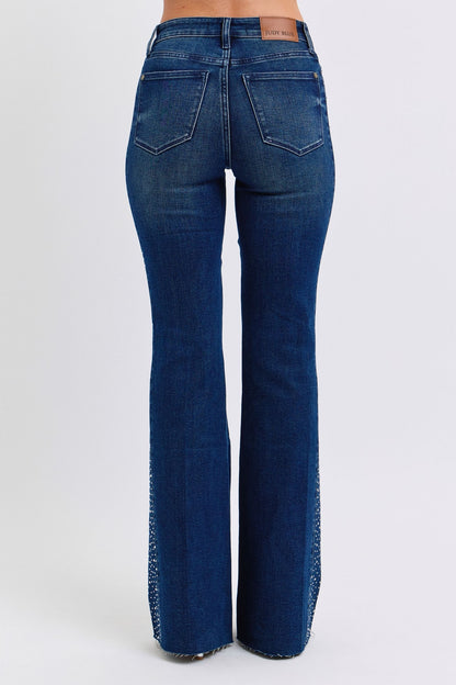 Judy Blue Dark Wash Flare Blingy Jeans