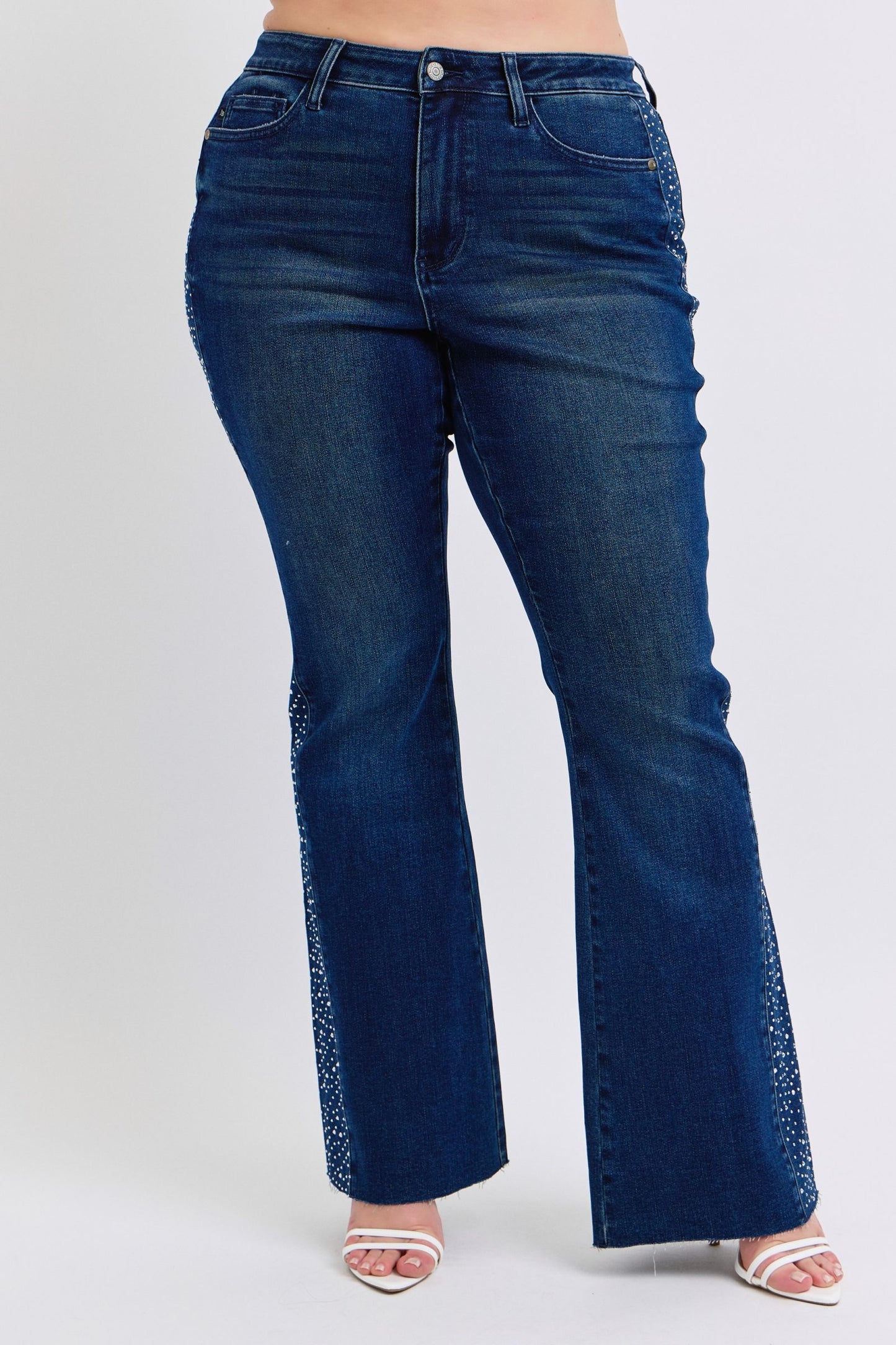 Judy Blue Dark Wash Flare Blingy Jeans