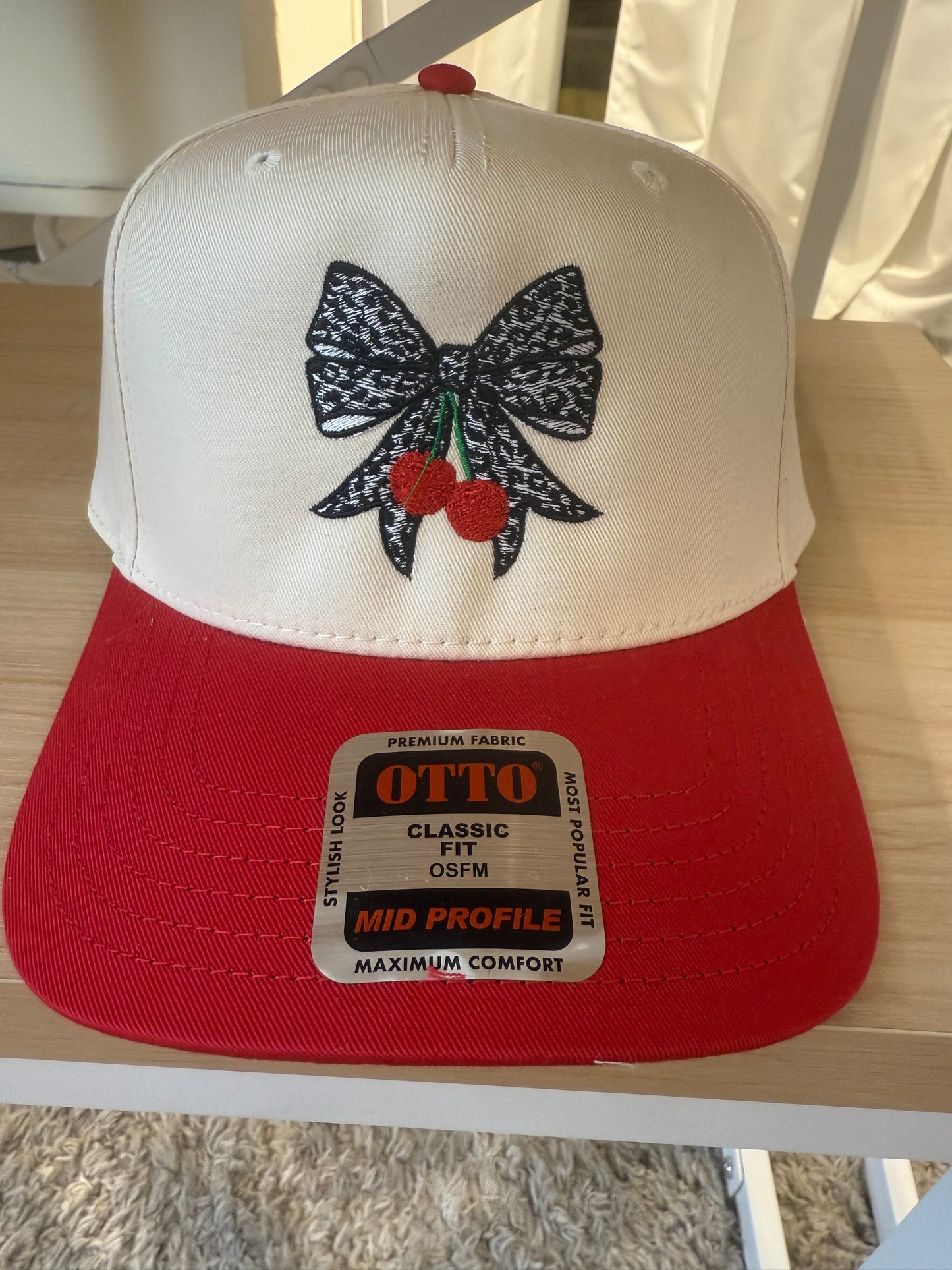 Cherry w/ Leopard Bow Trucker Hat