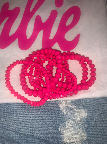 Pink Beaded Bracelet