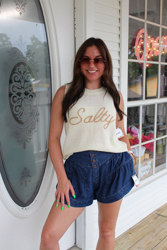 Denim Buttonfly Shorts
