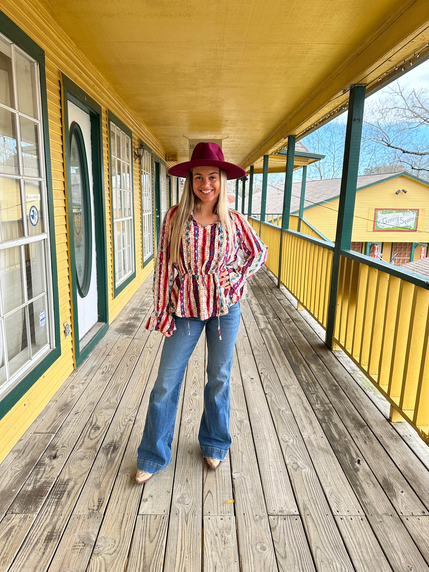 Aztec Western Peplum Blouse