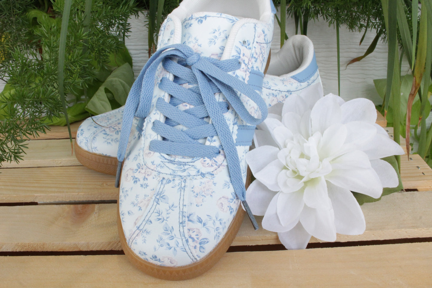 Blue Floral Shoes