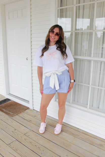 Pink Floral Bow T-Shirt