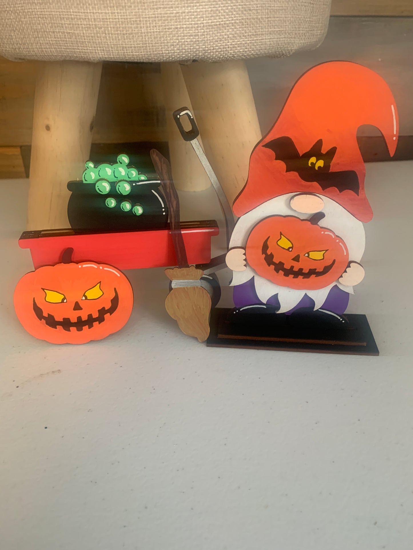 2 pc. Freestanding Halloween Gnome Set