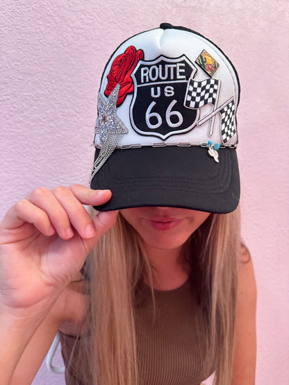 Totaleigh Twisted Trucker Hats - Route 66