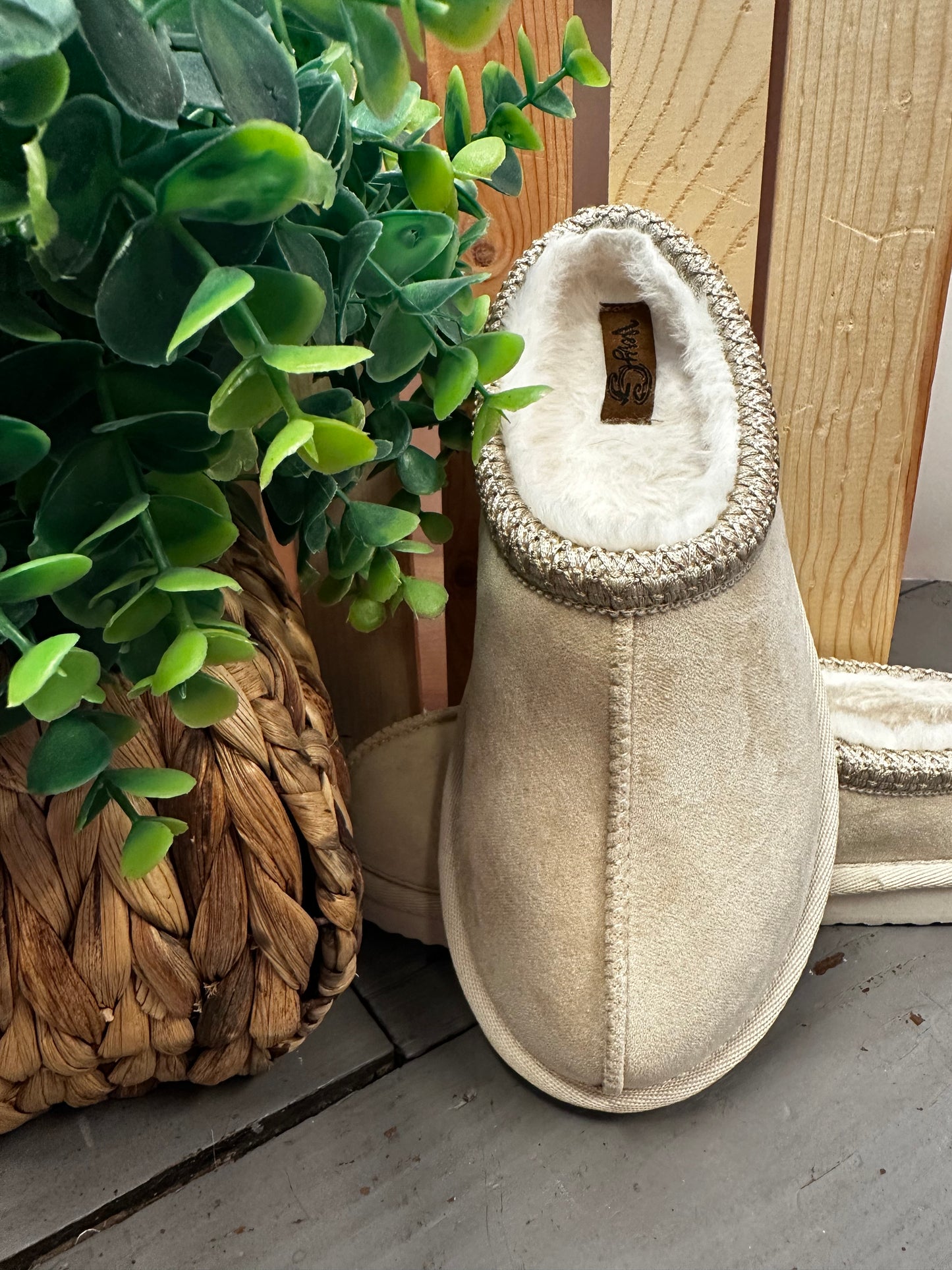 Comfy and Cozy Cream Slippers