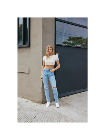 Ivory Fuzzy Cropped Sweater