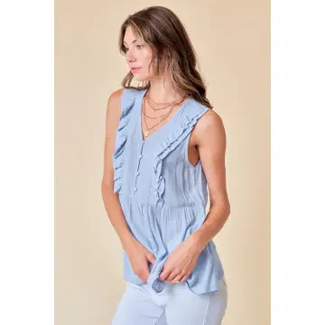 Lt. Blue Babydoll Blouse