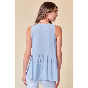 Lt. Blue Babydoll Blouse