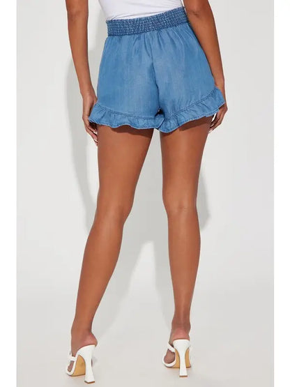 Lt. Blue Ruffled Shorts