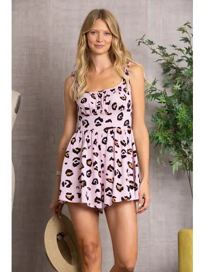 Pink Leopard Romper