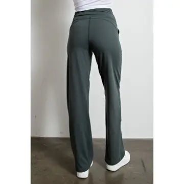 Spruce Green Straight Leg Yoga Pants - Curvy