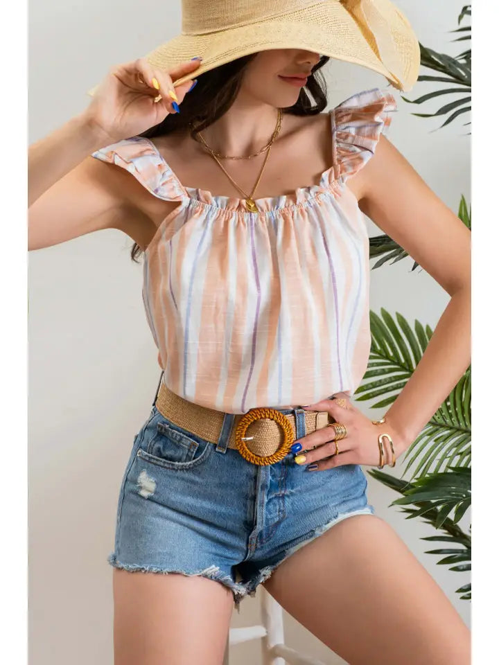 Peach Striped Top