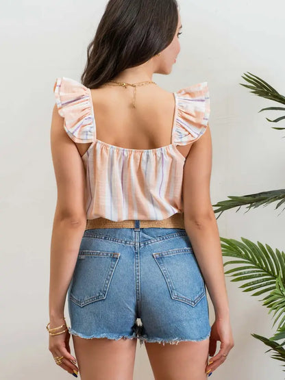 Peach Striped Top