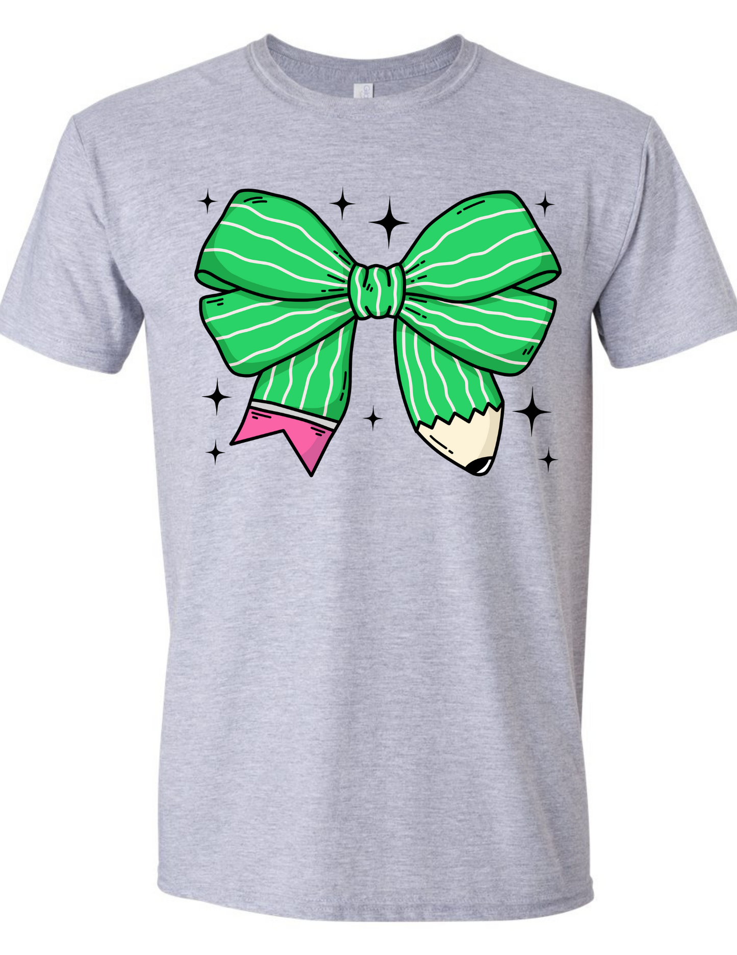 Green Pencil Bow Tee