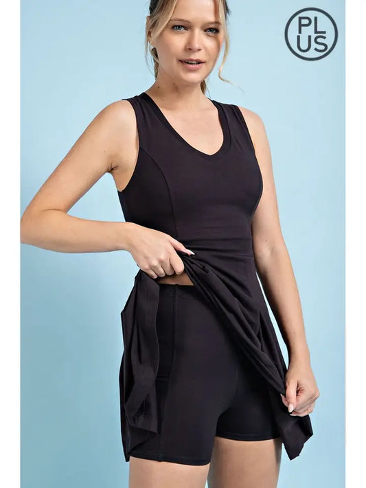 Black Athletic Dress - Curvy