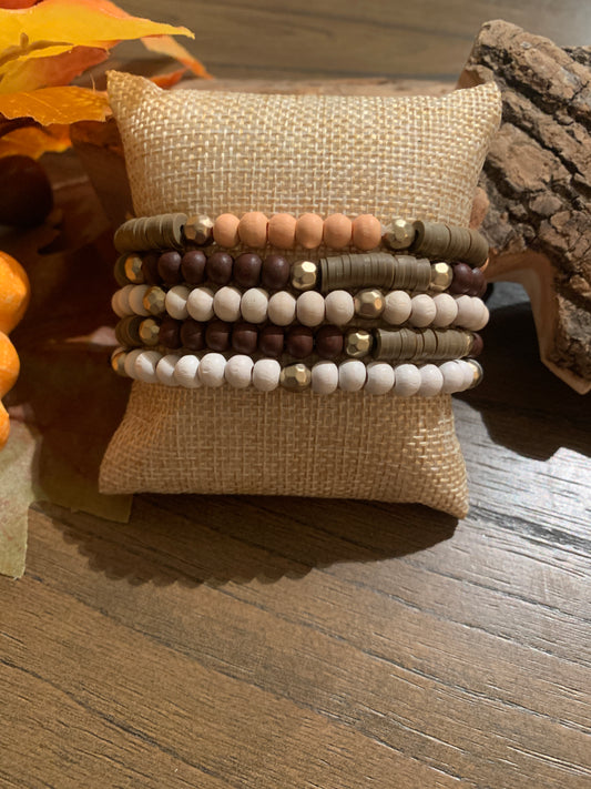 Fall Inspired 5pc. Bead Bracelet