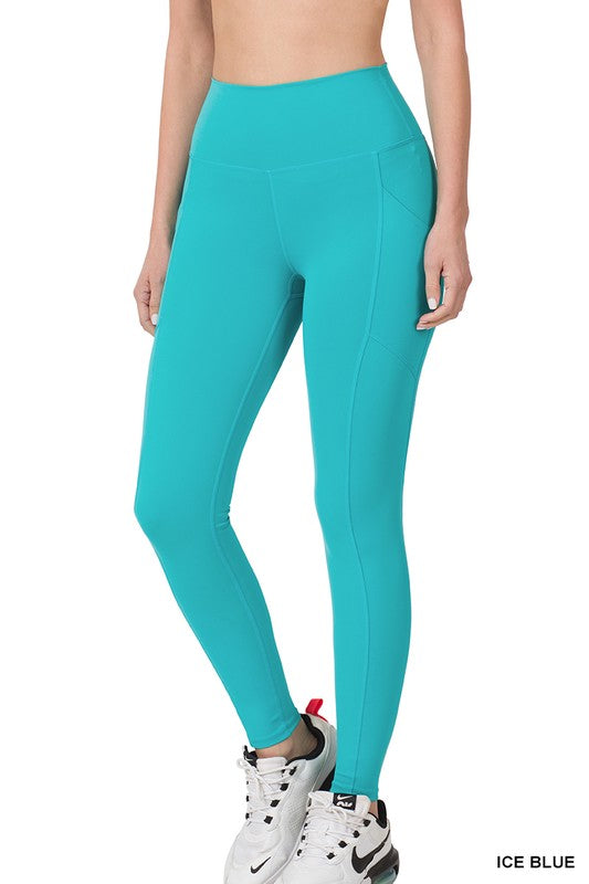 Ice Blue Athletic Legging w/ Pockets