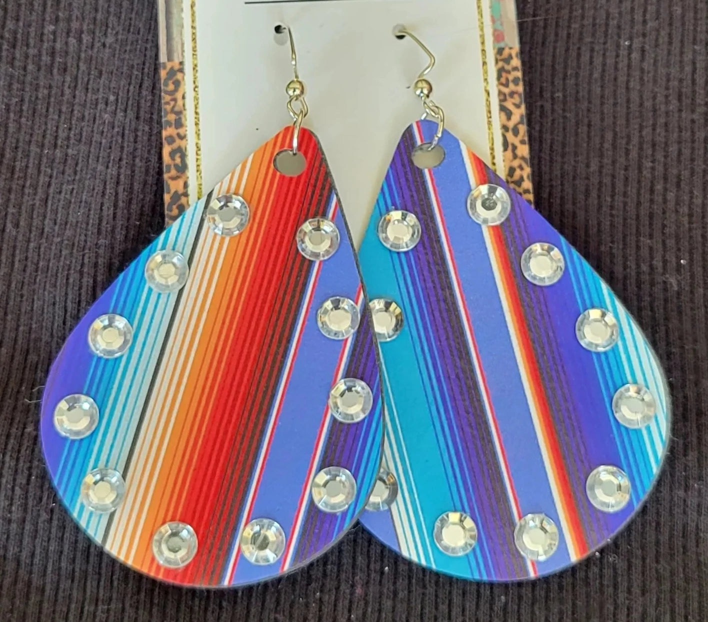 Serape with bling teardrop earrings